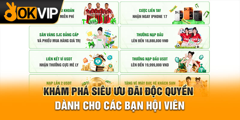 Khám phá siêu ưu đãi độc quyền dành cho các bạn hội viên